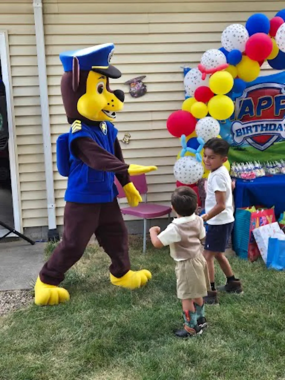 Police Rescue Pup party character in Boston