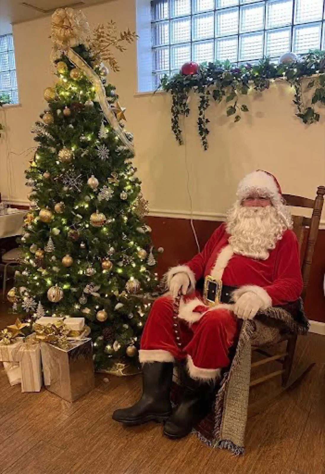 Santa party character in Boston