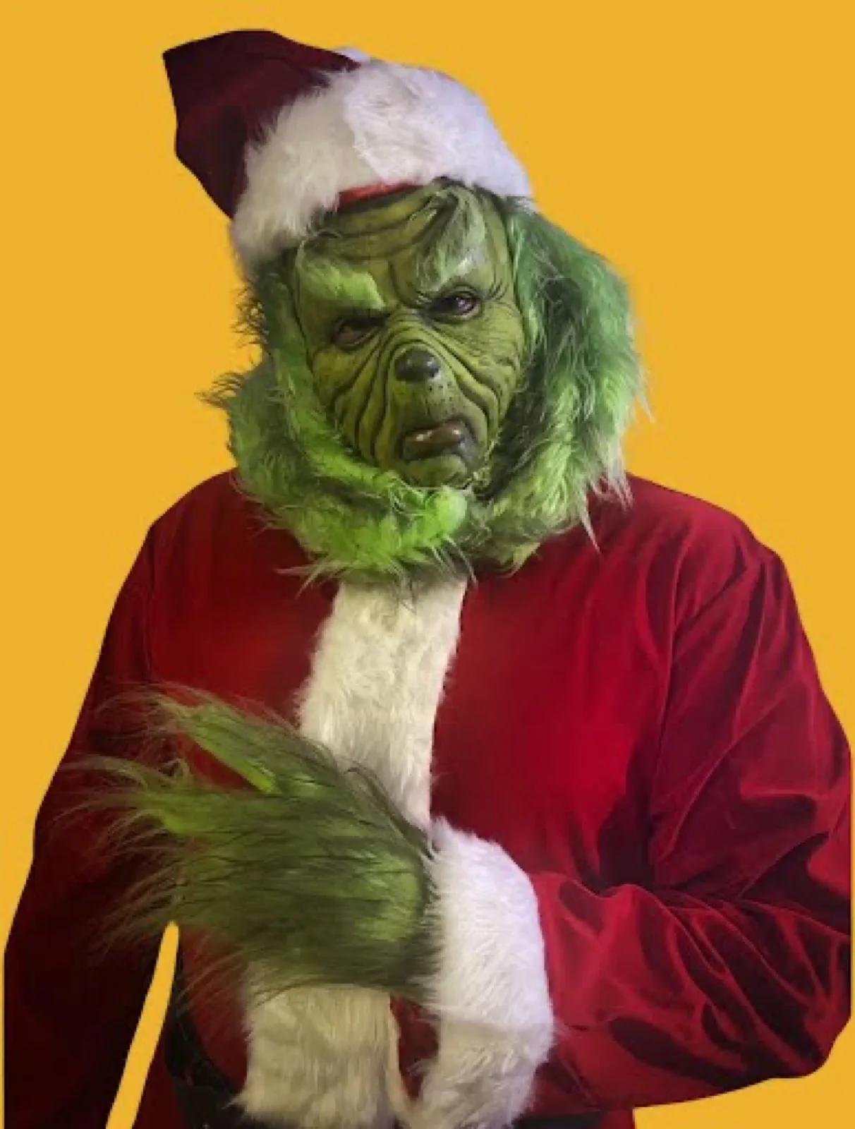 Holiday Grump party character in Boston