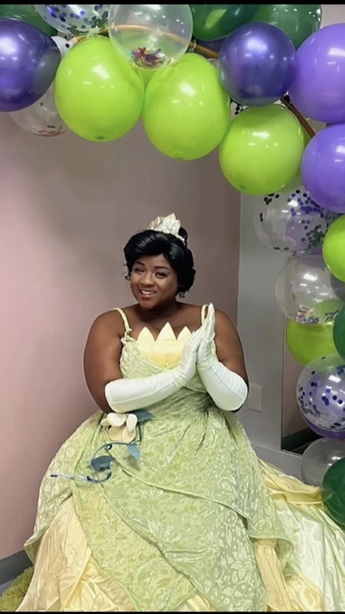 Frog Princess party character in Boston